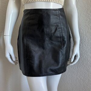 Vintage XTC Leather Skirt Black Double Zipper Mini Skirt Size S 🔥